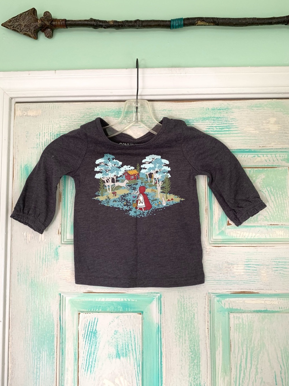 Genuine Kids From Oshkosh Grey Red Riding Hood Shirt 3T